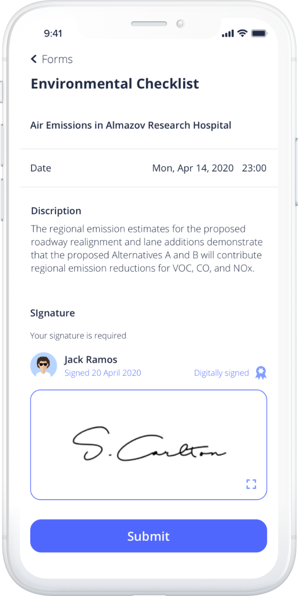 screenshot of Miracle Mobile Forms